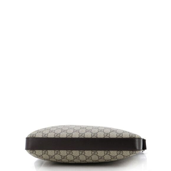 Gucci Front Zip Messenger GG Coated Canvas Medium Brown - Picture 4 of 8